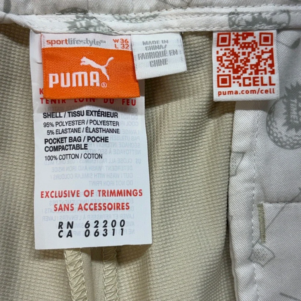 Puma Sportlifestyle Mens Golf Pants Tan Khaki 36x32 Performance Stretch Trousers